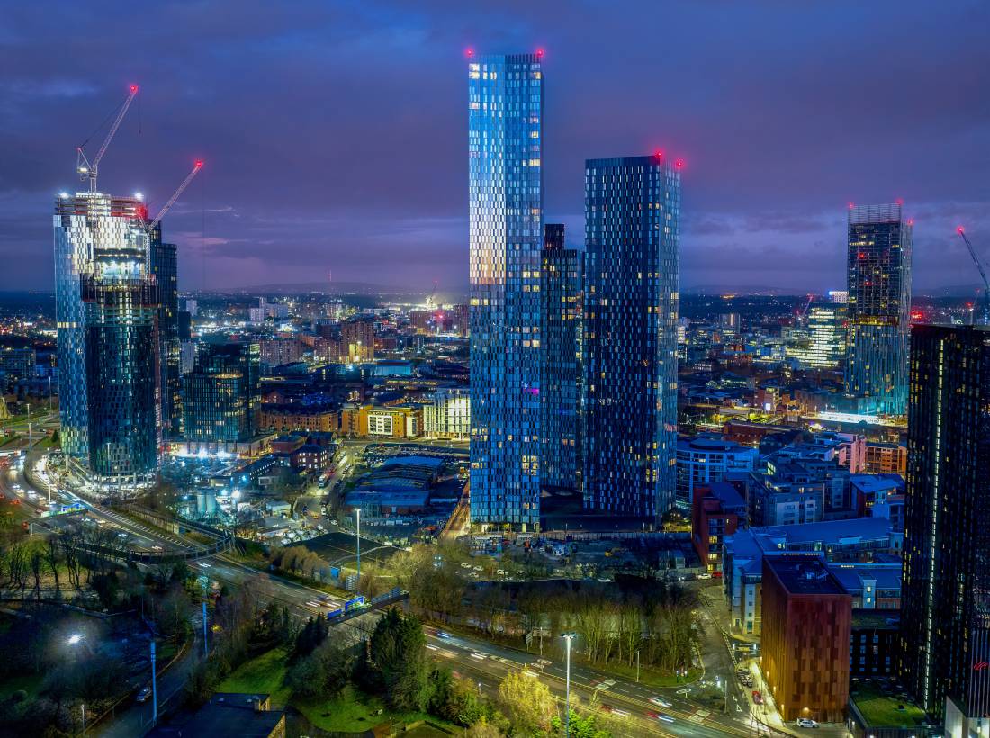 Lit up city