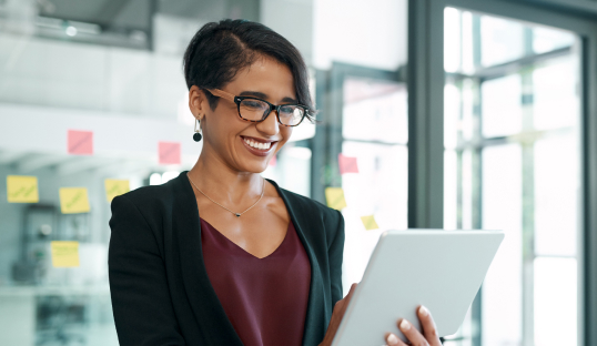 Woman on tablet